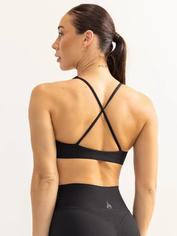 Activate Scoop Neck Sports Bra - Black