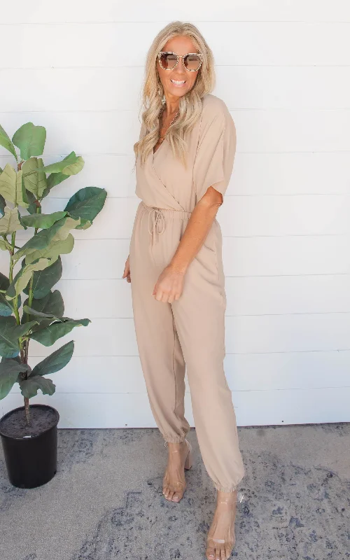 Dolman Sleeve Surplice Jumpsuit