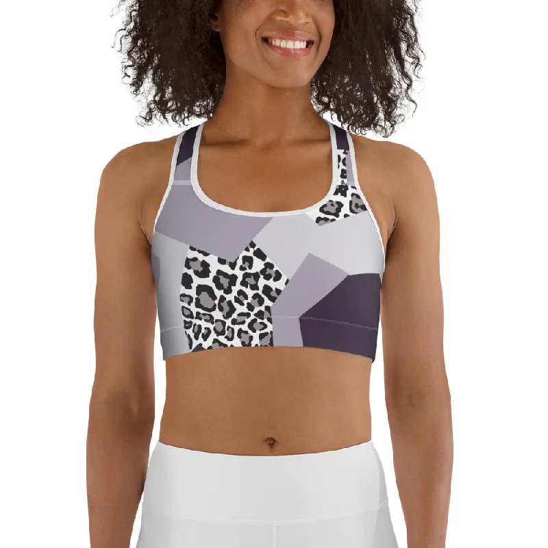 Geometric Animal Print Sports Bra