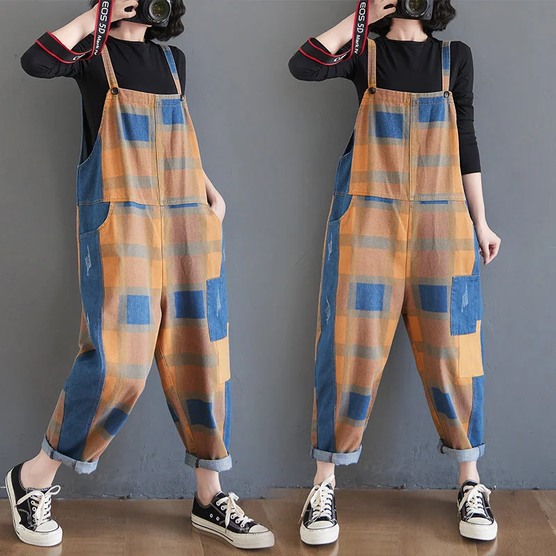 Spliced Color Overalls