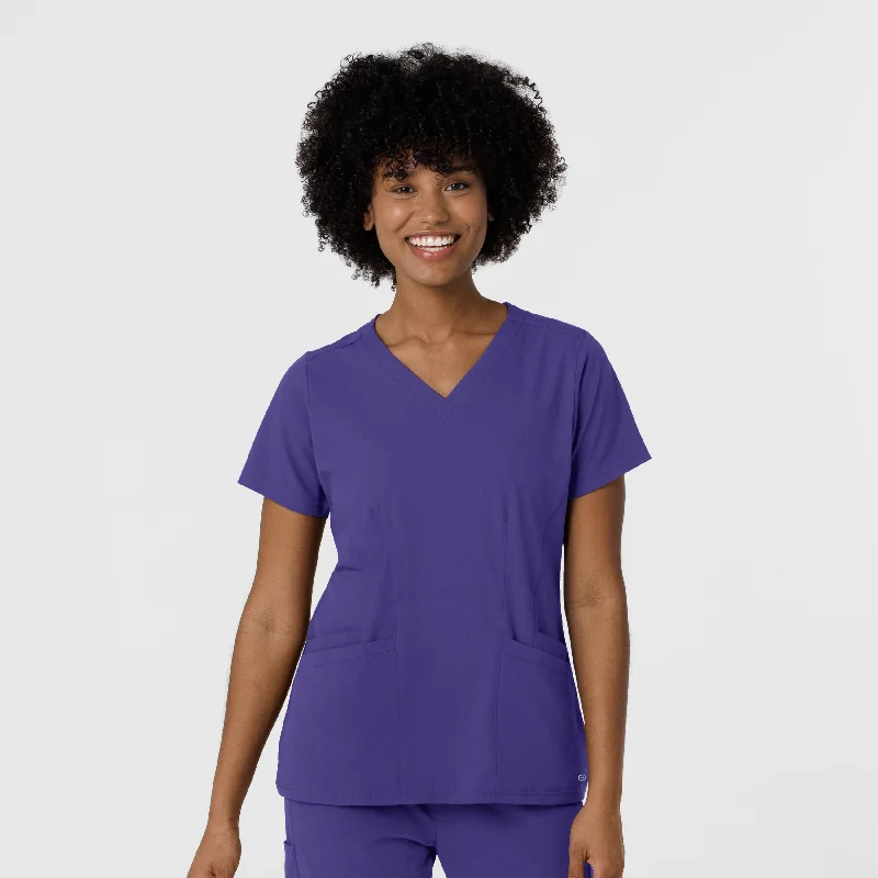 Aero Remix Women's Flex-N-Reach V-Neck Scrub Top - Grape