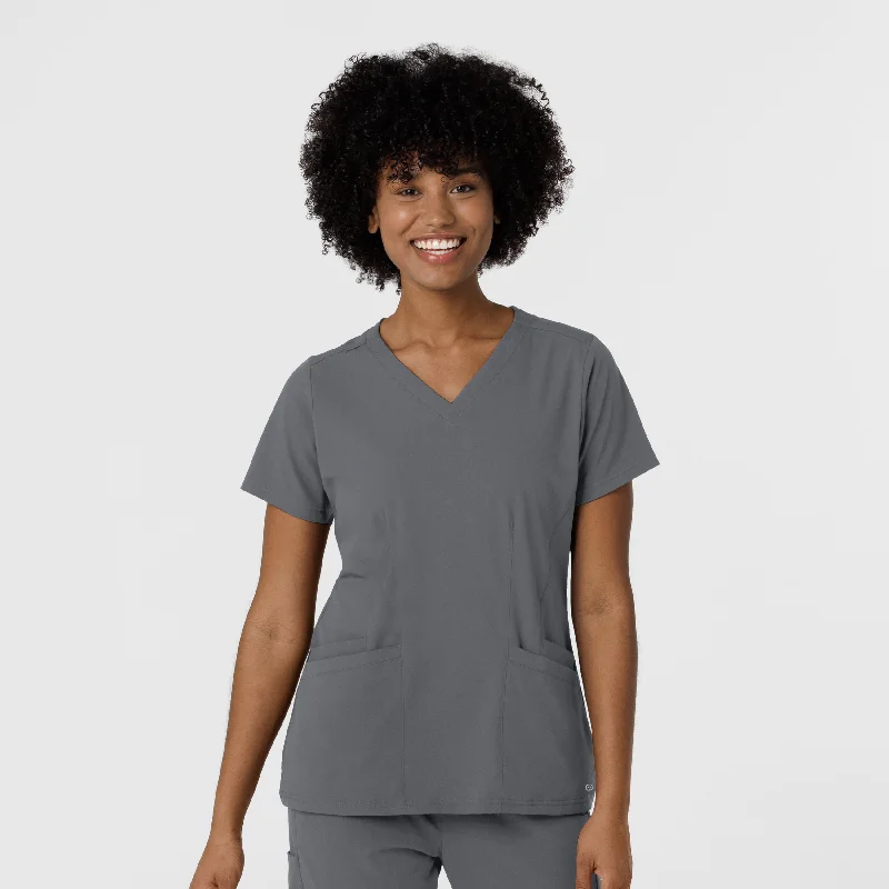 Aero Remix Women's Flex-N-Reach V-Neck Scrub Top - Pewter