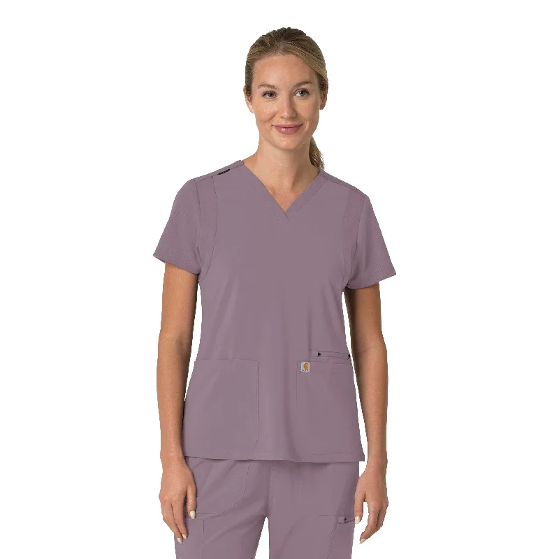 Carhartt Force Cross-Flex Women's Flex Panel V-Neck Scrub Top - Lavender Mist