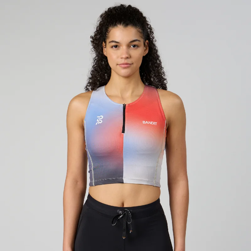 Ares Flex™ Zip Front Race Crop - Split Gradient